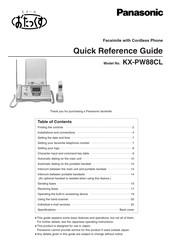 Panasonic KX-PW88CL Quick Reference Manual