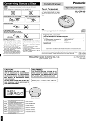 Panasonic SLCT480 - PORT. CD PLAYER Operating Instructions Manual