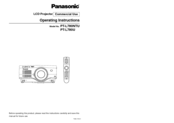 Panasonic PTL780NTU - LCD PROJECTOR Operating Instructions Manual