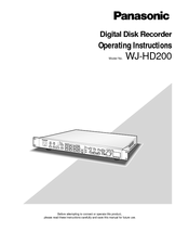 Panasonic WJHD200 - Digital Disk Recorder Operating Instructions Manual