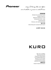 Pioneer KURO KRP-S02 Operating Instructions Manual