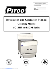 Pitco SG18HP series Installation And Operation Manual