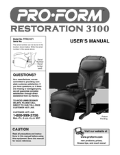 ProForm Restoration 3100 User Manual