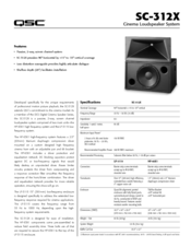 QSC SC-312X Specification Sheet