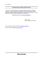Renesas User System Interface Cable HS2633ECH61H User Manual