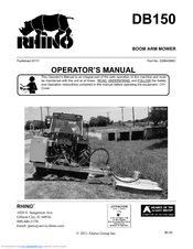 RHINO BOOM ARM MOWER DB150 Operator's Manual