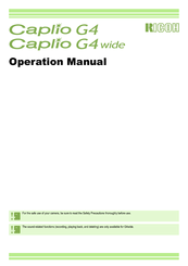 Ricoh Caplio G4 wide Operation Manual