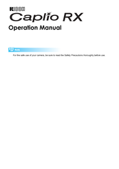 Ricoh Caplio RX Operation Manual