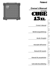 Roland CUBE-15XL Owner's Manual