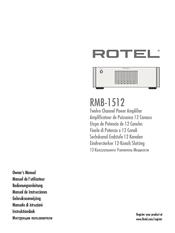 Rotel RC-1580 Owner's Manual