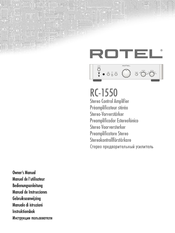 Rotel RC-1550 Owner's Manual