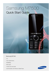 Samsung GT-M7500 Emporio Armani Quick Start Manual