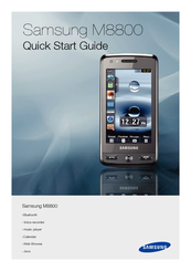 Samsung GT-M8800 Quick Start Manual