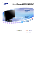 Samsung SyncMaster 204BW, 205BW Owner's Manual