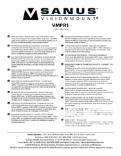 Sanus Sanus VisionMount Universal VMPR1  VMPR1 VMPR1 Instructions Manual