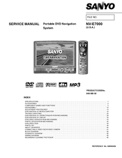 Sanyo NV-E7000 - Portable GPS And Mobile DVD Entertainment System Service Manual