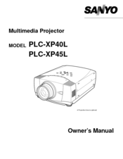 Sanyo PLC-XP45/L Owner's Manual