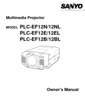 Sanyo PLC-EF12BL Owner's Manual