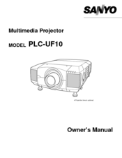 Sanyo UF10 - PLC UXGA LCD Projector Owner's Manual
