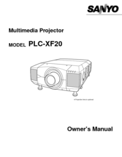 Sanyo XF20 - PLC XGA LCD Projector Owner's Manual