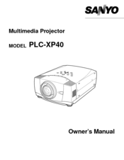 Sanyo PLC-XP40 Owner's Manual