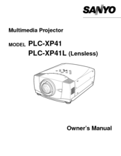 Sanyo PLC-XP41 Owner's Manual