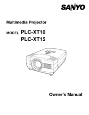 Sanyo PLC-XT15 Owner's Manual