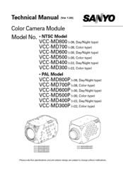 Sanyo VCC-MD400 Technical Manual