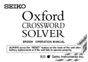 Seiko ER3500 Operation Manual