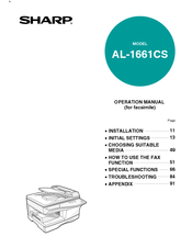 Sharp AL 1661CS - B/W Laser - All-in-One Operation Manual
