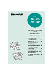 Sharp AR 168D - Digital Imager B/W Laser Operation Manual
