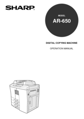 Sharp AR-650 Operation Manual