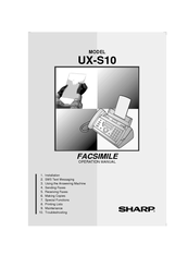 Sharp UX-S10 Operation Manual