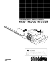 Shindaiwa HT231 Owner's/Operator's Manual