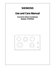 Siemens ET4955UC Use And Care Manual