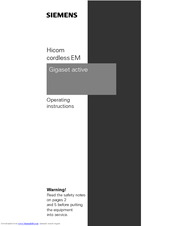 Siemens Hicom cordless EM Operating Instructions Manual
