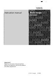 Solo 129HS Instruction Manual