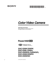Sony DXC-D50WSH Operating Instructions Manual