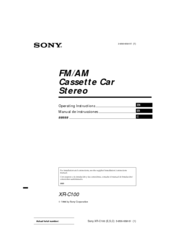 Sony XR-C100 Operating Instructions Manual