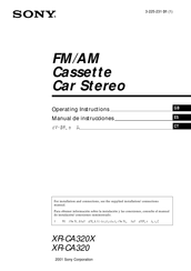 Sony XR-CA320 Operating Instructions Manual