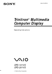 Sony CPD-101VS Operating Instructions Manual