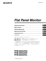 Sony PFM-500A2WE, PFM-500A2WU, PFM- Operating Instructions Manual