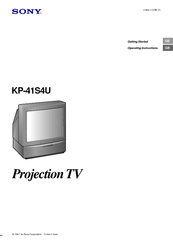 Sony KP-41S4U Operating Instructions Manual