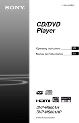 Sony DVP-NS601H Operating Instructions Manual