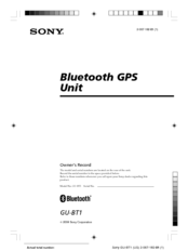 Sony ZS-BT1 Manual