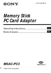Sony MSAC-PC3 Operating Instructions Manual