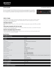 Sony CDX GT23W - Radio / CD Specifications