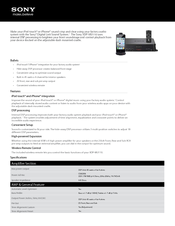 Sony XDP-MU110 Specification Sheet