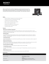 Sony XDP-PK1000 Specification Sheet