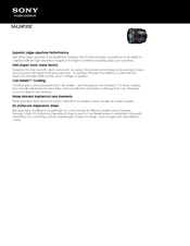 Sony SAL-24F20Z Specifications